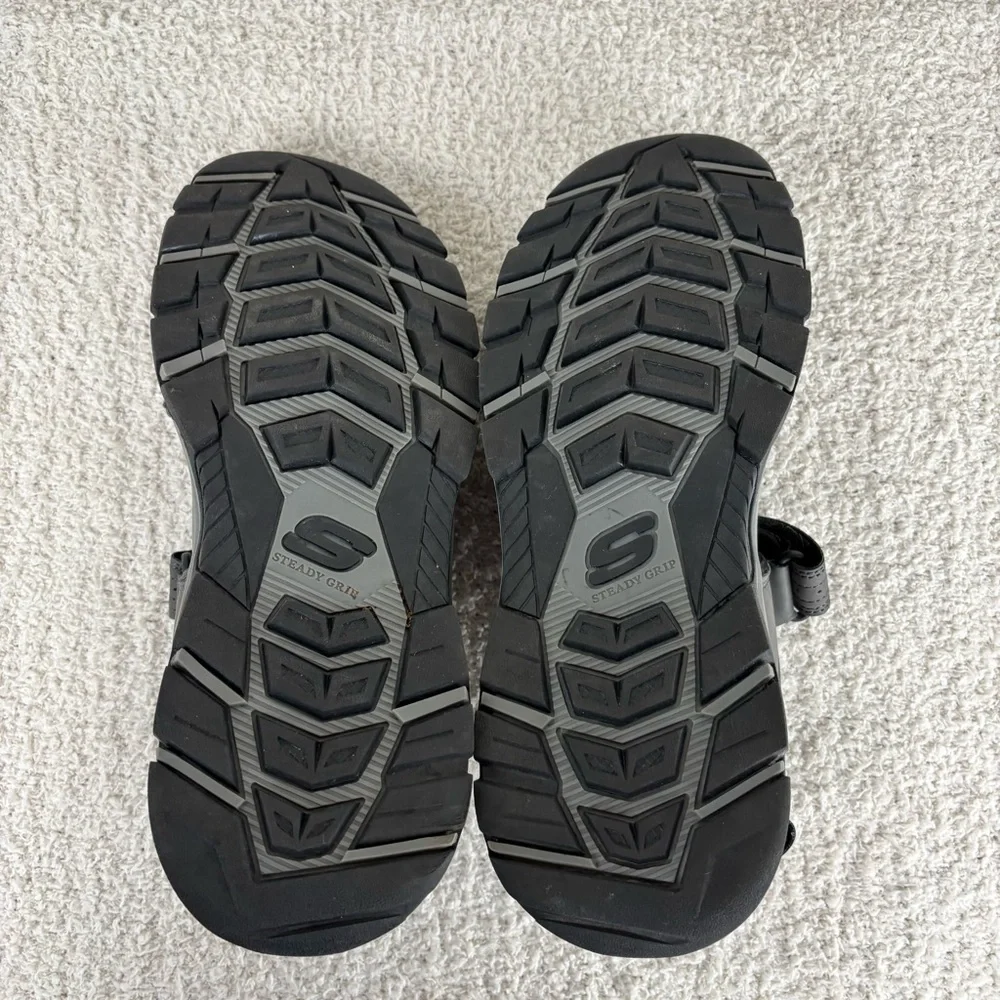 Skechers Sandals 10 Gray Blue Tresmen Garo River Adjustable Strappy Open Toe Men